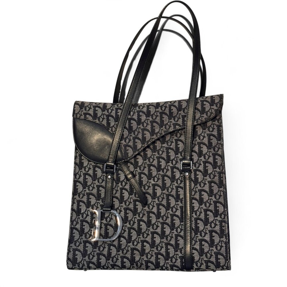 Vintage Dior Trotter Diorissimo Saddle Tote Bag - Picture 2 of 13